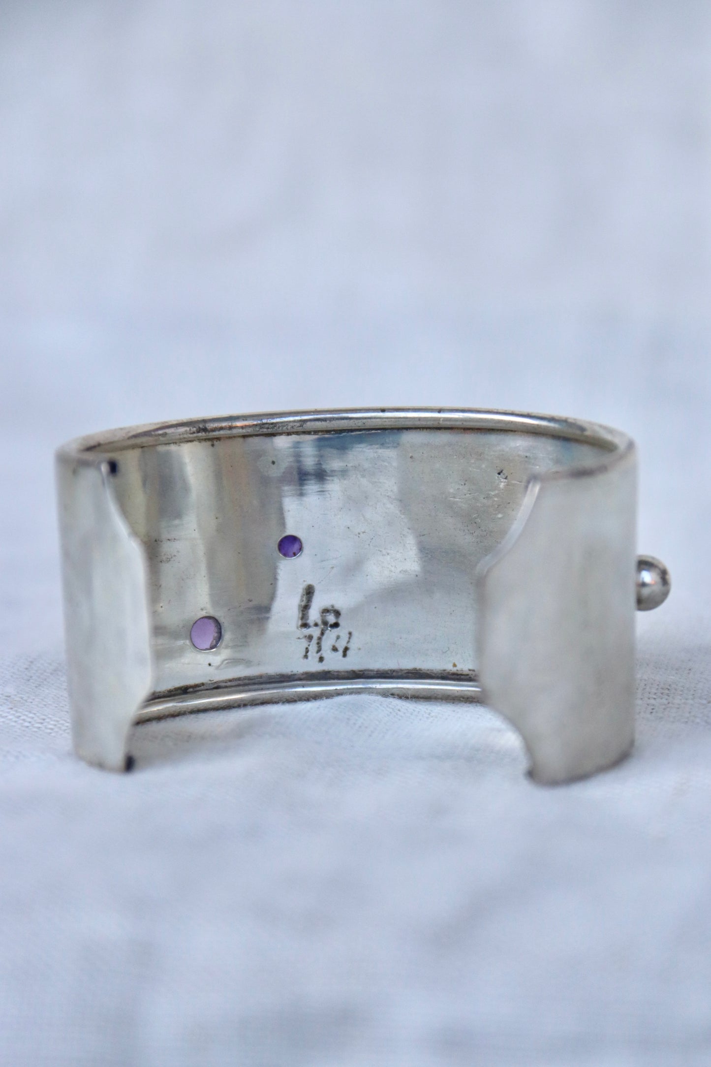 Louise Parrish Sterling silver cuff with amethyst