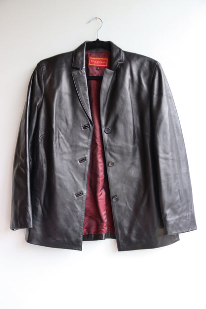 Cole Haan City Black Leather Coat