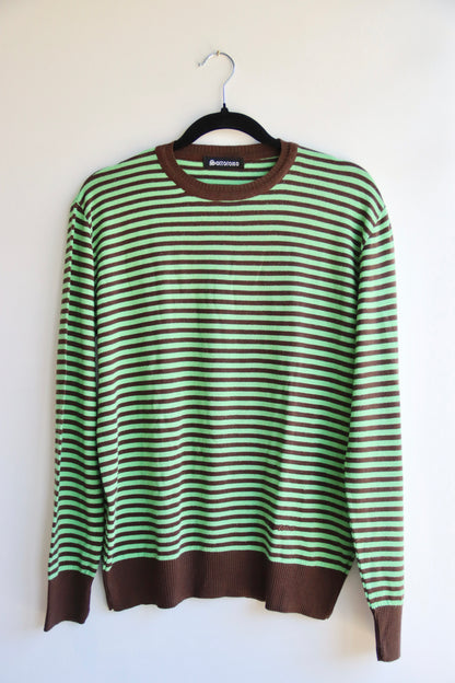 Sottotono Green Striped Long Sleeve Top