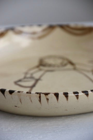Mexican Hand Painted Folk Art Ceramic Dish