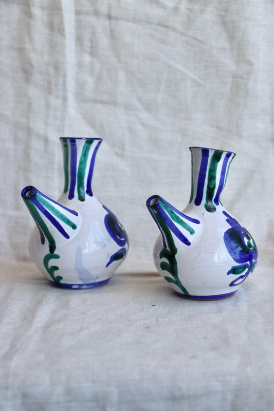 Set of 2 Vintage Spanish Ceramic Vessels