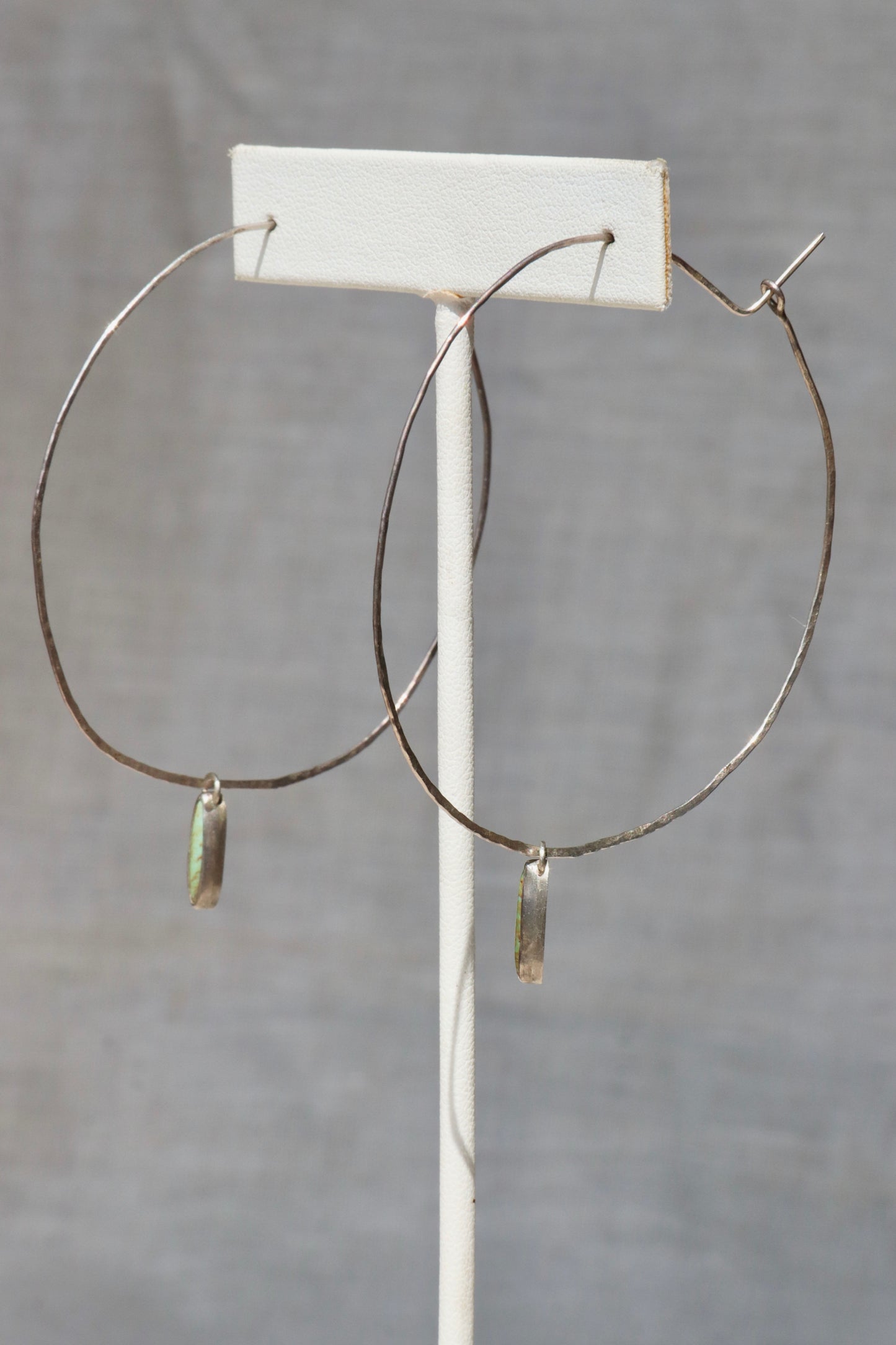 Manuela Stalman Sterling Silver and Turquoise Hoop Earrings