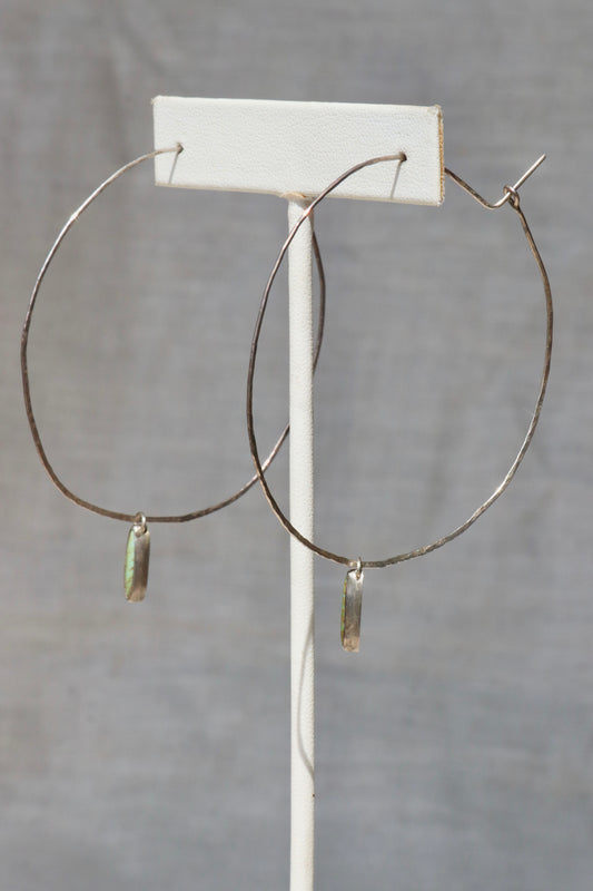Manuela Stalman Sterling Silver and Turquoise Hoop Earrings