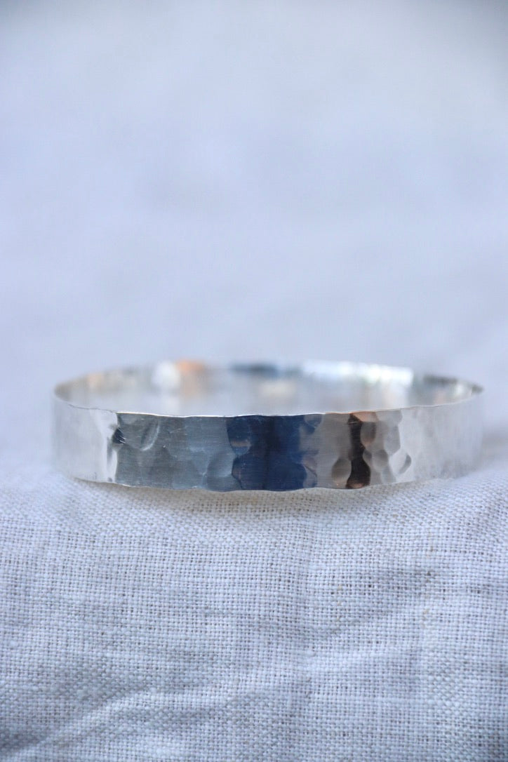 Sterling Silver Hammered Bangle Bracelet