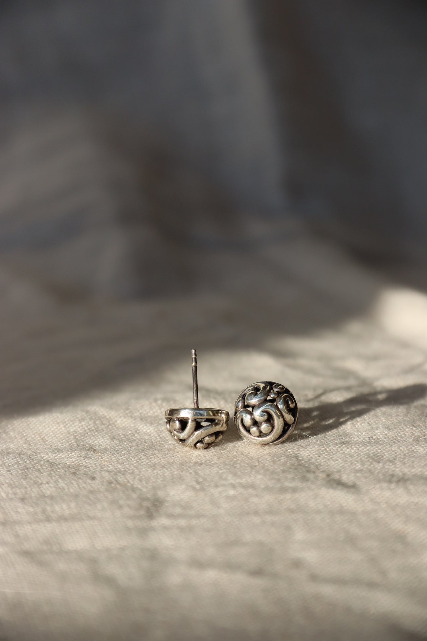 Sterling Silver Dome Stud Earrings