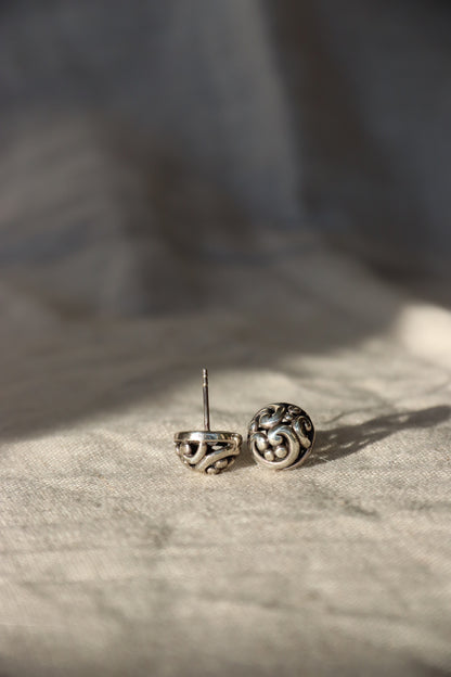 Sterling Silver Dome Stud Earrings