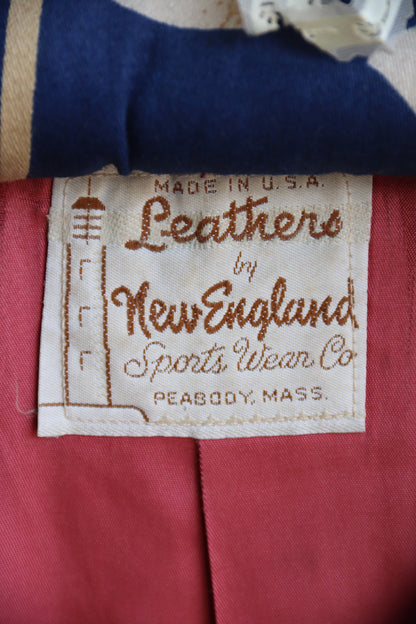 Vintage Leathers New England Sports Wear Co. Maroon Leather Trench Coat