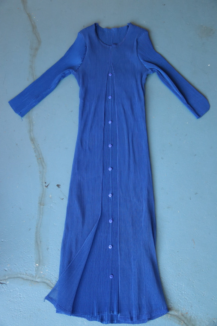 Blue Pleated Dress