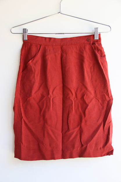 Jones New York Red Silk Skirt