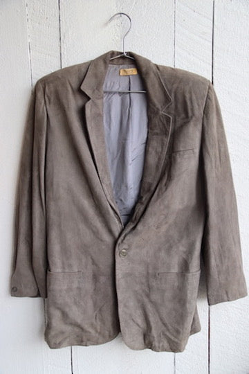 Vintage Grey Suede Suit Jacket