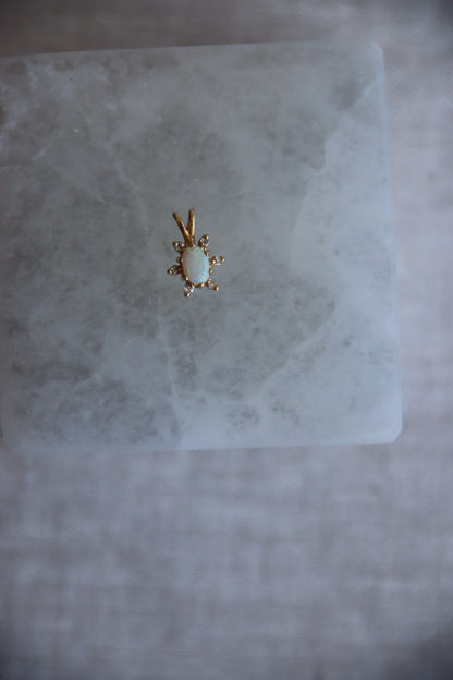 Opal and Diamond Pendant - 14K