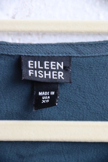 Eileen Fisher Blue Silk Top
