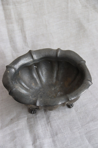 Vintage Italian Pewter Footed Dish