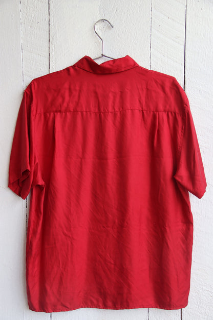 Anne Larson Red Silk Top