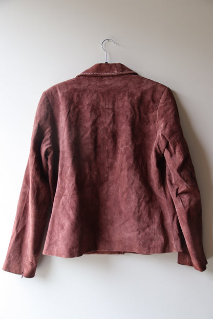 Brandon Thomas Suede Jacket with Contrast Stitching