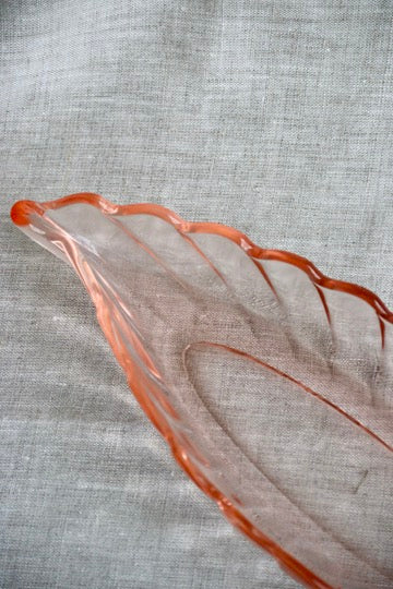Pink Glass Oval Dish