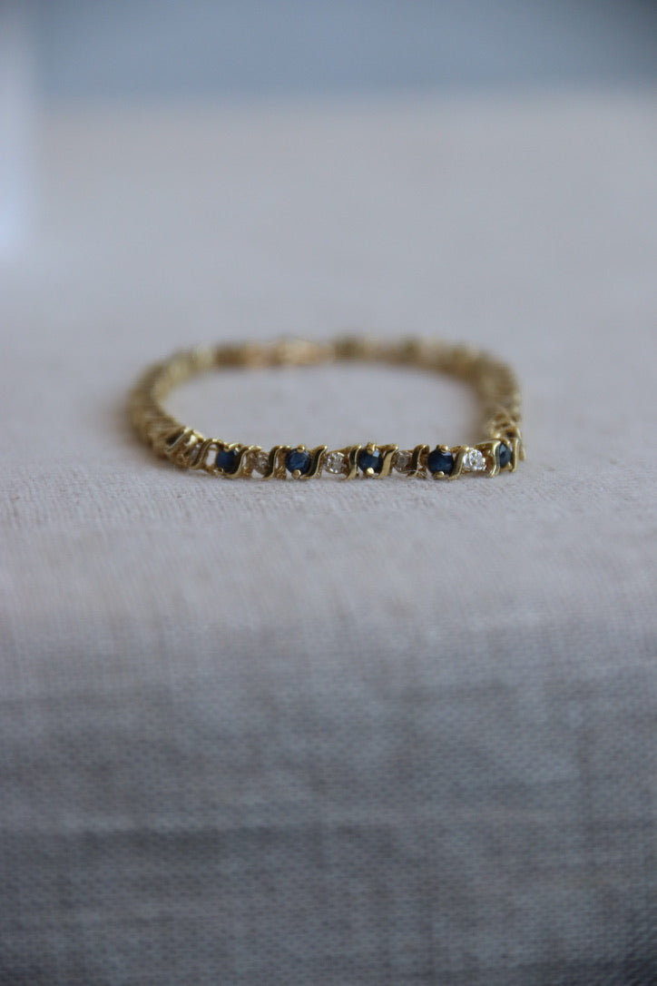 14K Sapphire and Diamond Bracelet