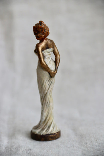 Fritz Bermann Vienna Bronzes Since 1850 Painted Lady in Dress Figurine