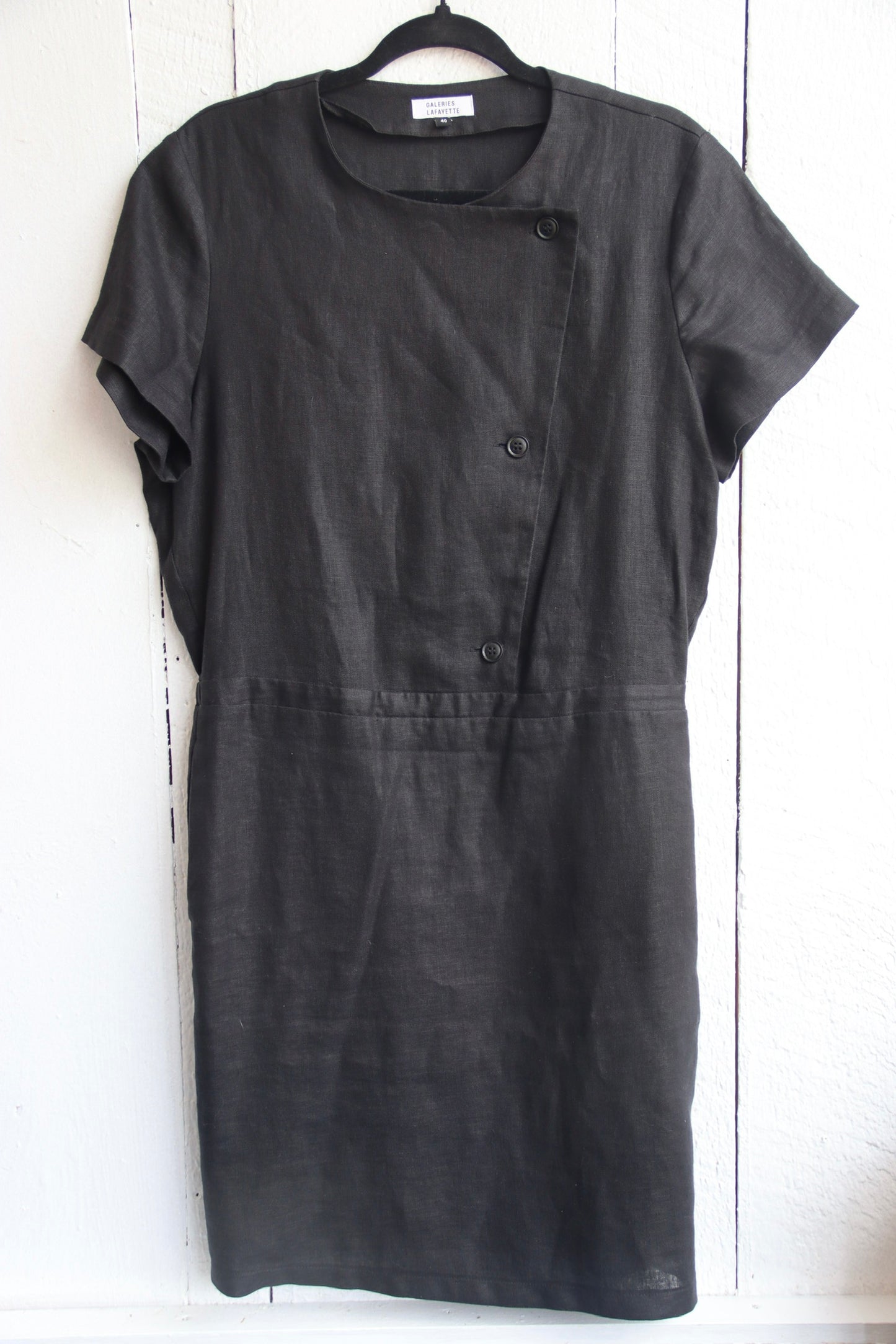 Galeries Lafayette Paris Black Linen Dress