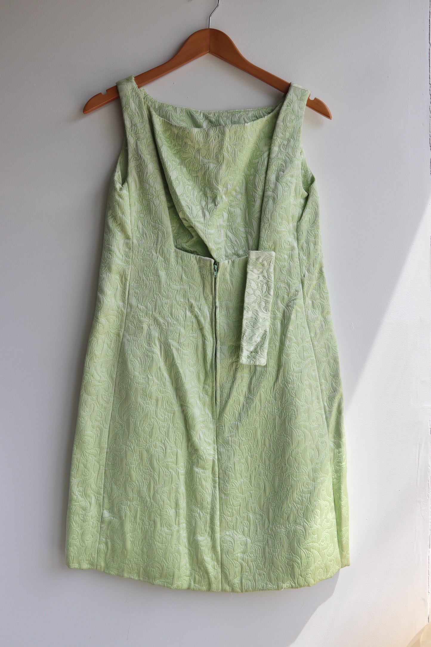 Green Brocade Dress and Coat Set