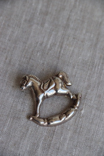 Sterling Silver Rocking Horse Pin