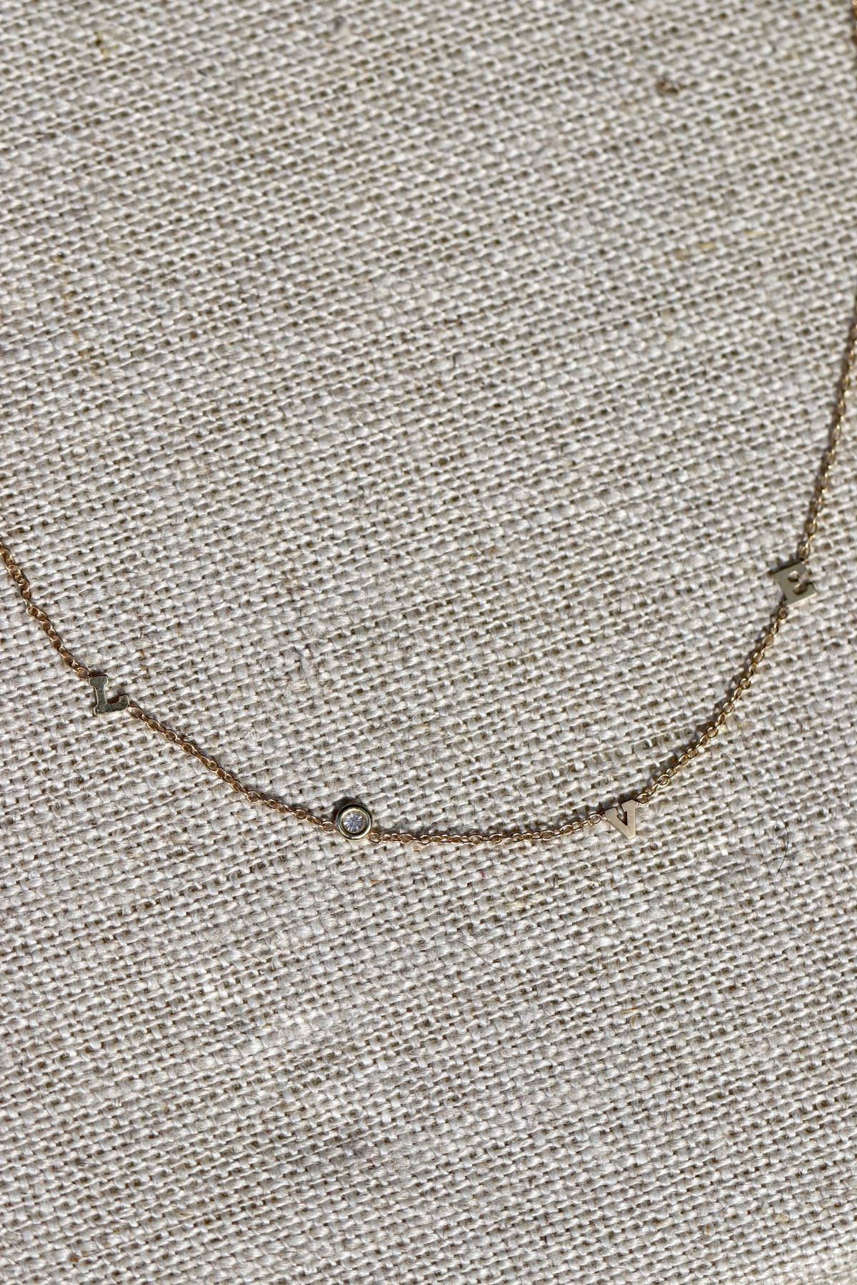 Zoe Chicco 14k Itty Bitty Scattered LOVE with Diamond Necklace