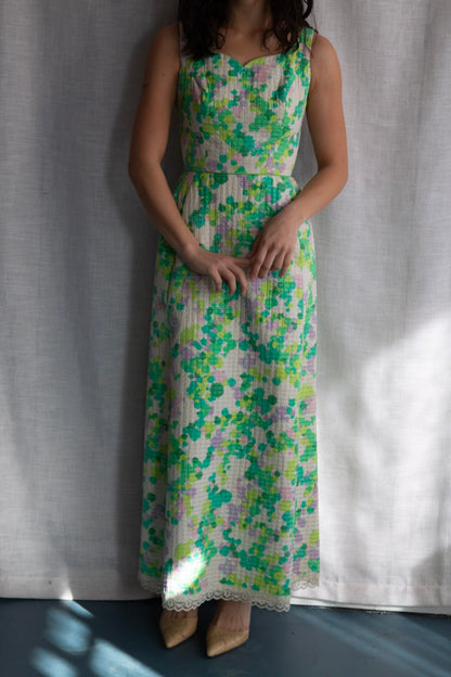 Harold Grant Green Quilt Maxi Dress - 1970s