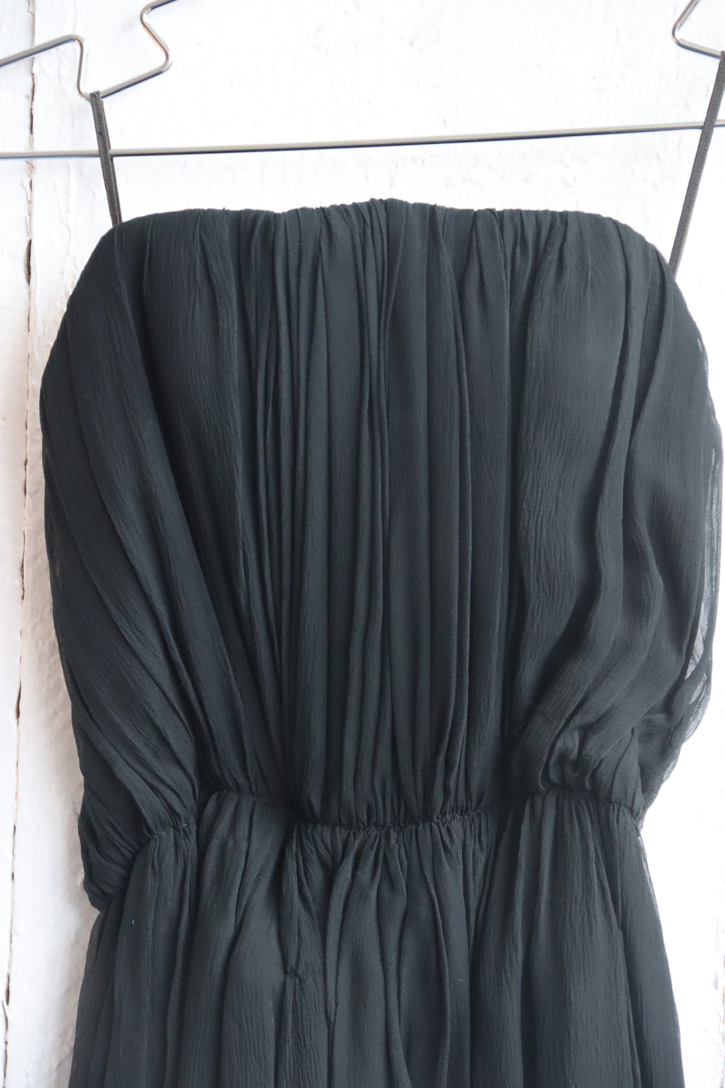 1960s Vintage Black Silk Dress - as is