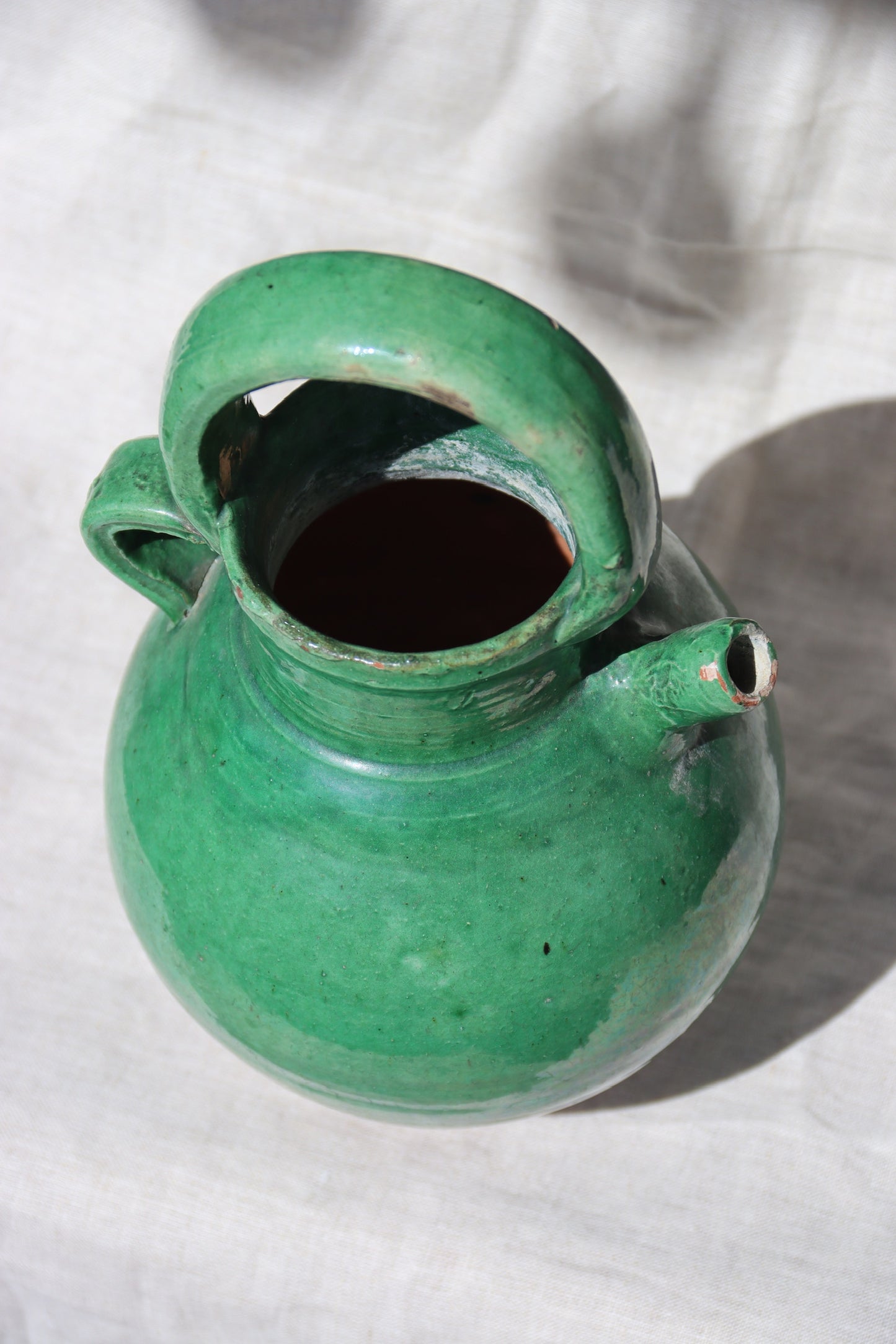 Antique French Green Water Jug