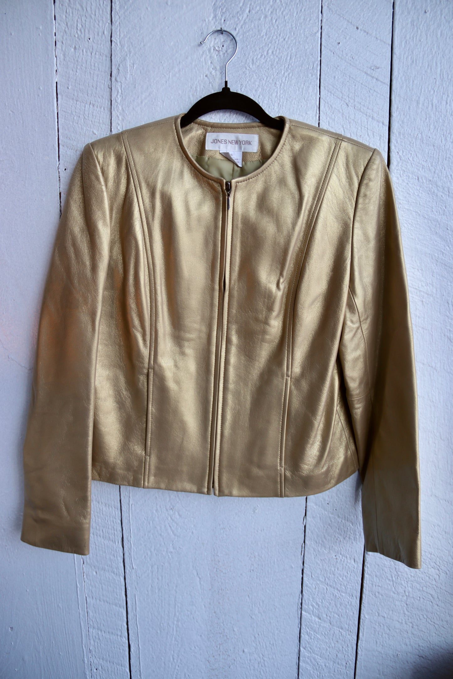 Jones New York Gold Leather Coat