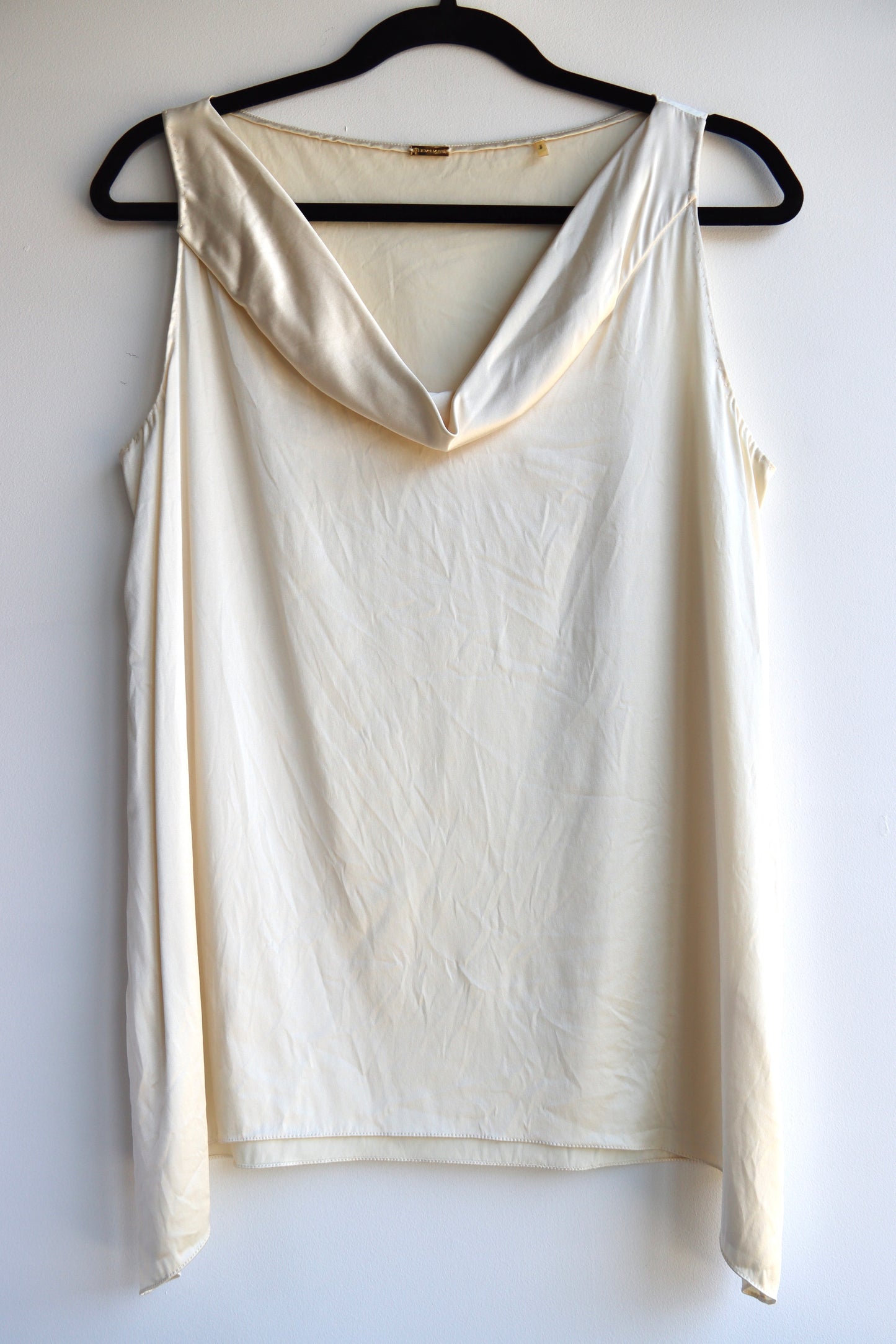 Elie Tahari Cream Silk Cowl Neck Top