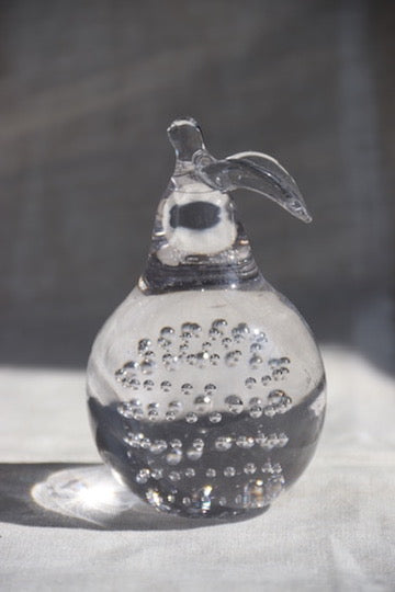 Controlled Bubble Glass Pear Figurine