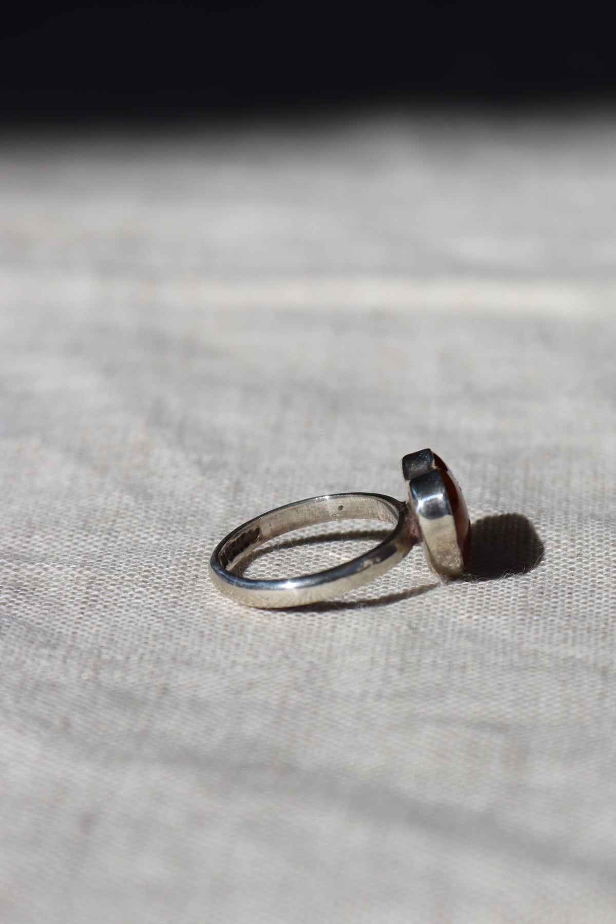 Heart Shaped Pressed Flower Sterling Silver Ring