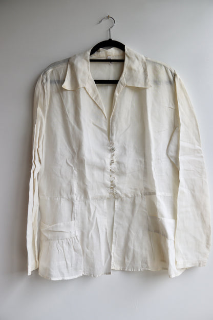 White Top with Mismatched Buttons