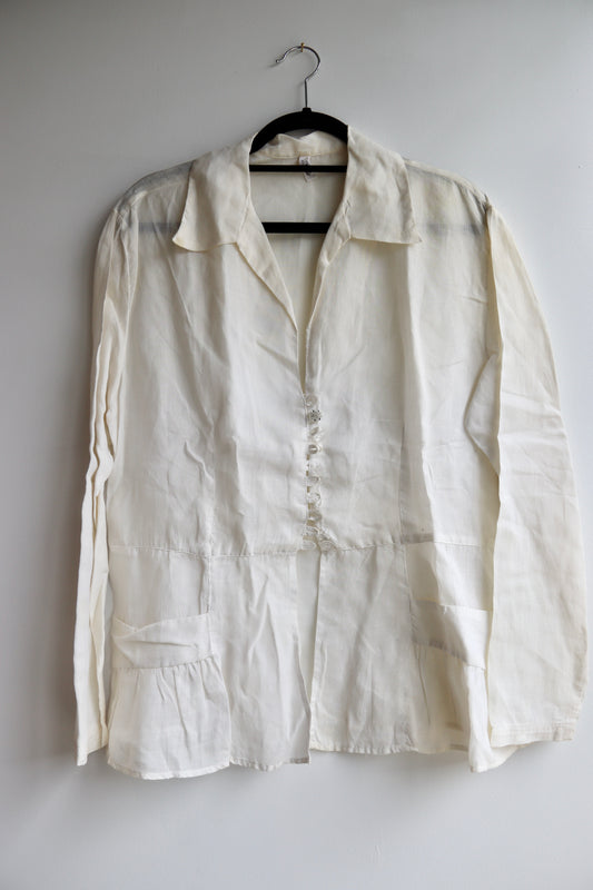 White Top with Mismatched Buttons