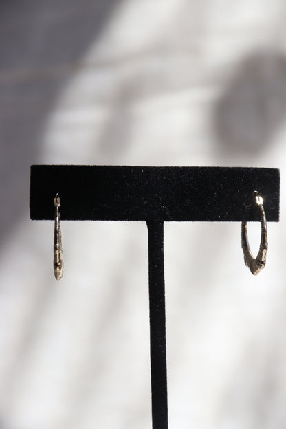 Fluted Hoop Earrings - 10k Yellow Gold