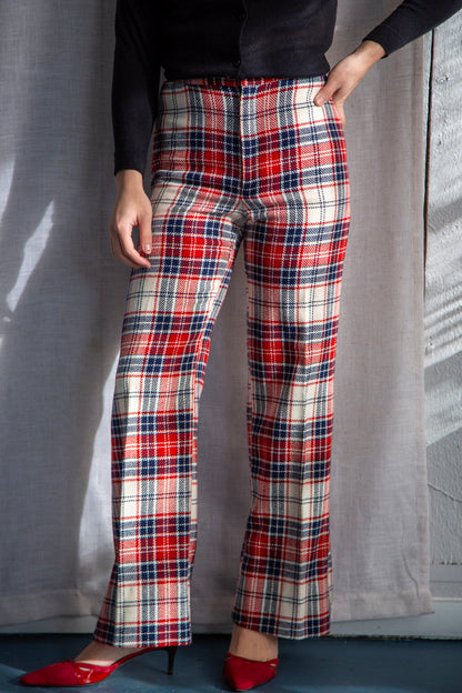Vintage 1970s Garland Plaid Wool Pants