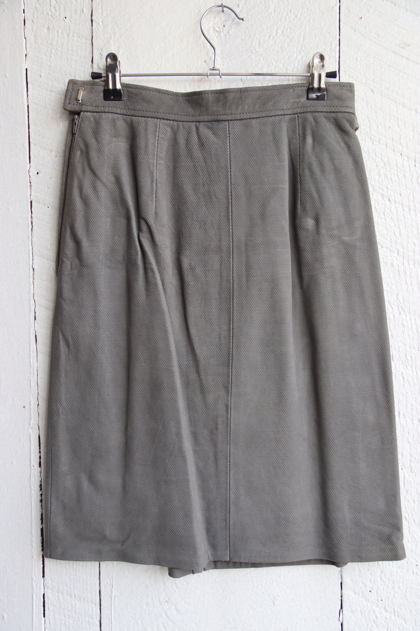 Omanti Grey Leather Skirt