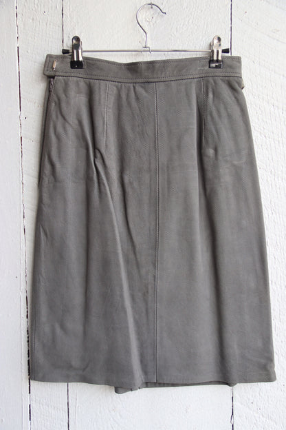 Omanti Grey Leather Skirt