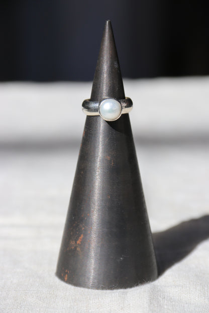 Sterling Silver and Pearl Ring