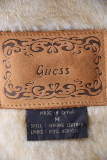 Vintage Guess Suede Leather Faux Fur Coat