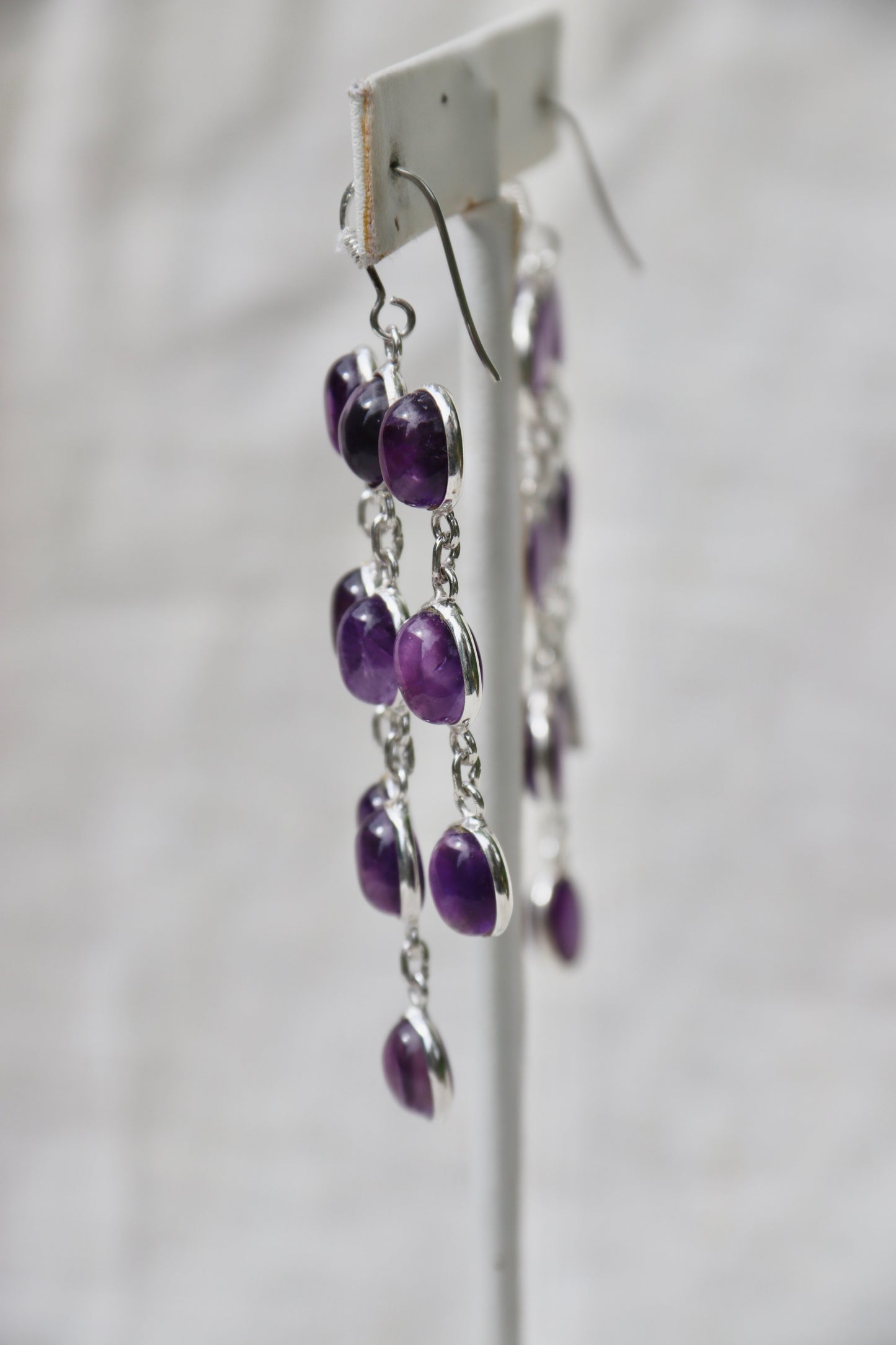 Sterling Silver Amethyst Chandelier Drop Earrings