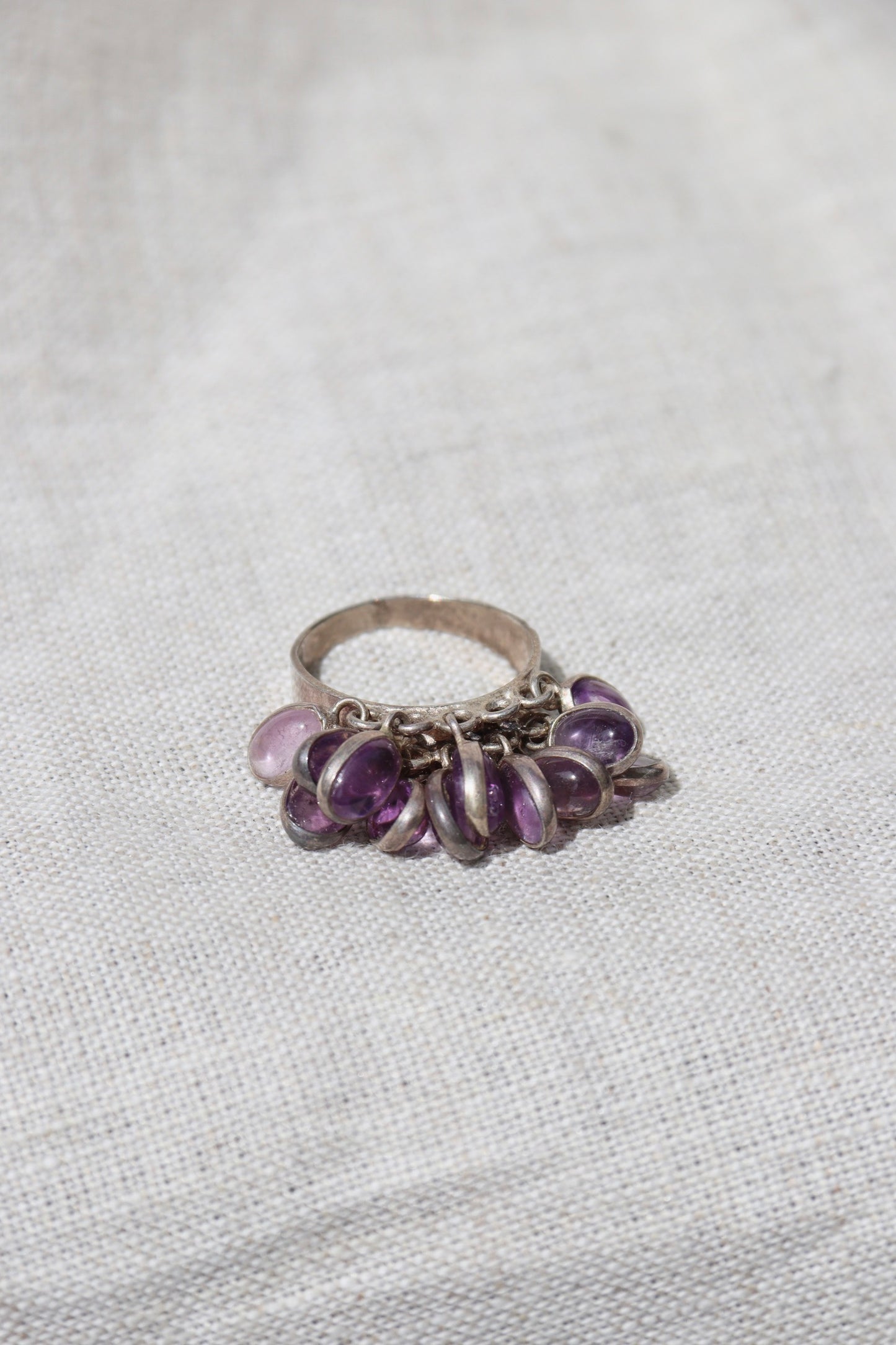 Sterling Silver Amethyst Drop Ring
