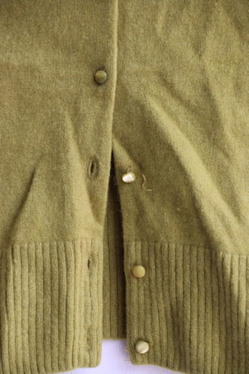 Vintage J. Crew Green Button Down Cashmere Sweater
