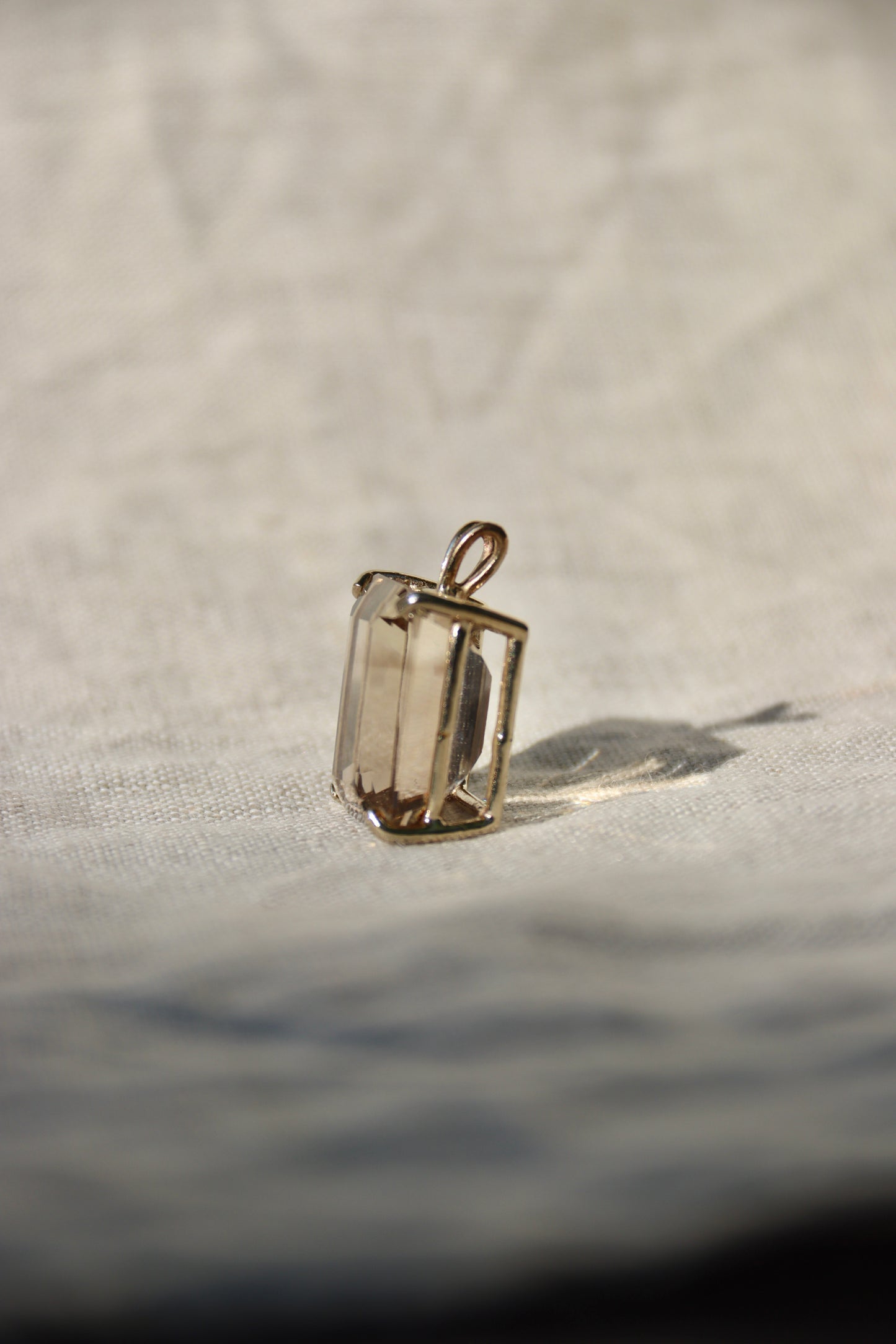 Smoky Quartz Pendant - 14K Yellow Gold