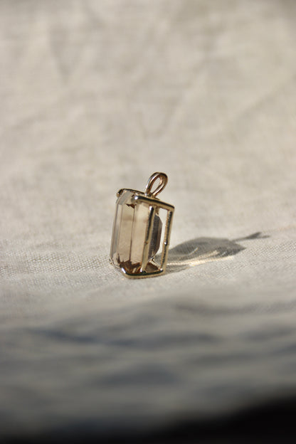 Smoky Quartz Pendant - 14K Yellow Gold