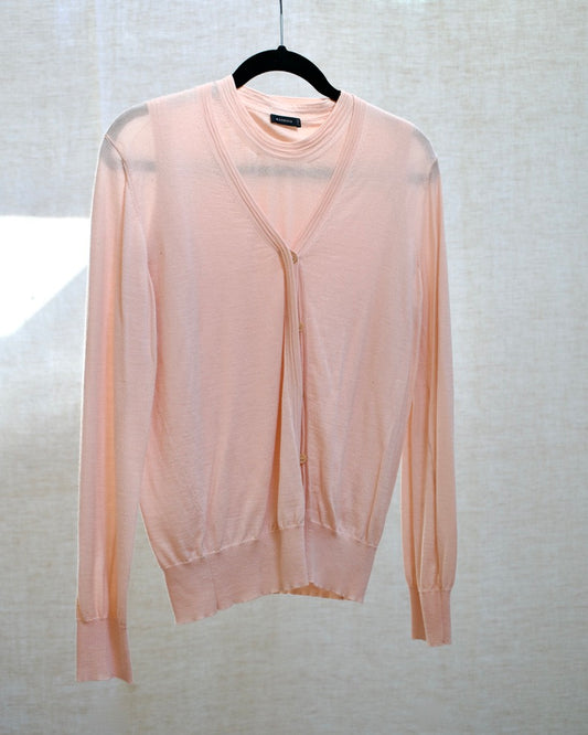 Manrico Pink Cashmere Sweater and Vest Set