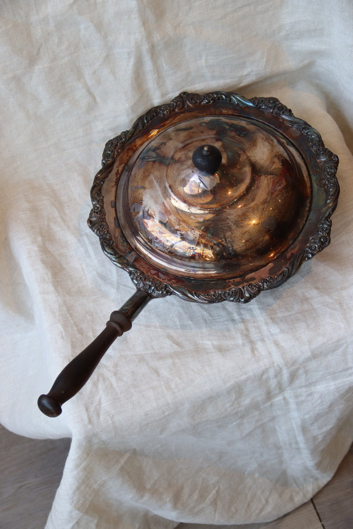 silver-plated chafing dish
