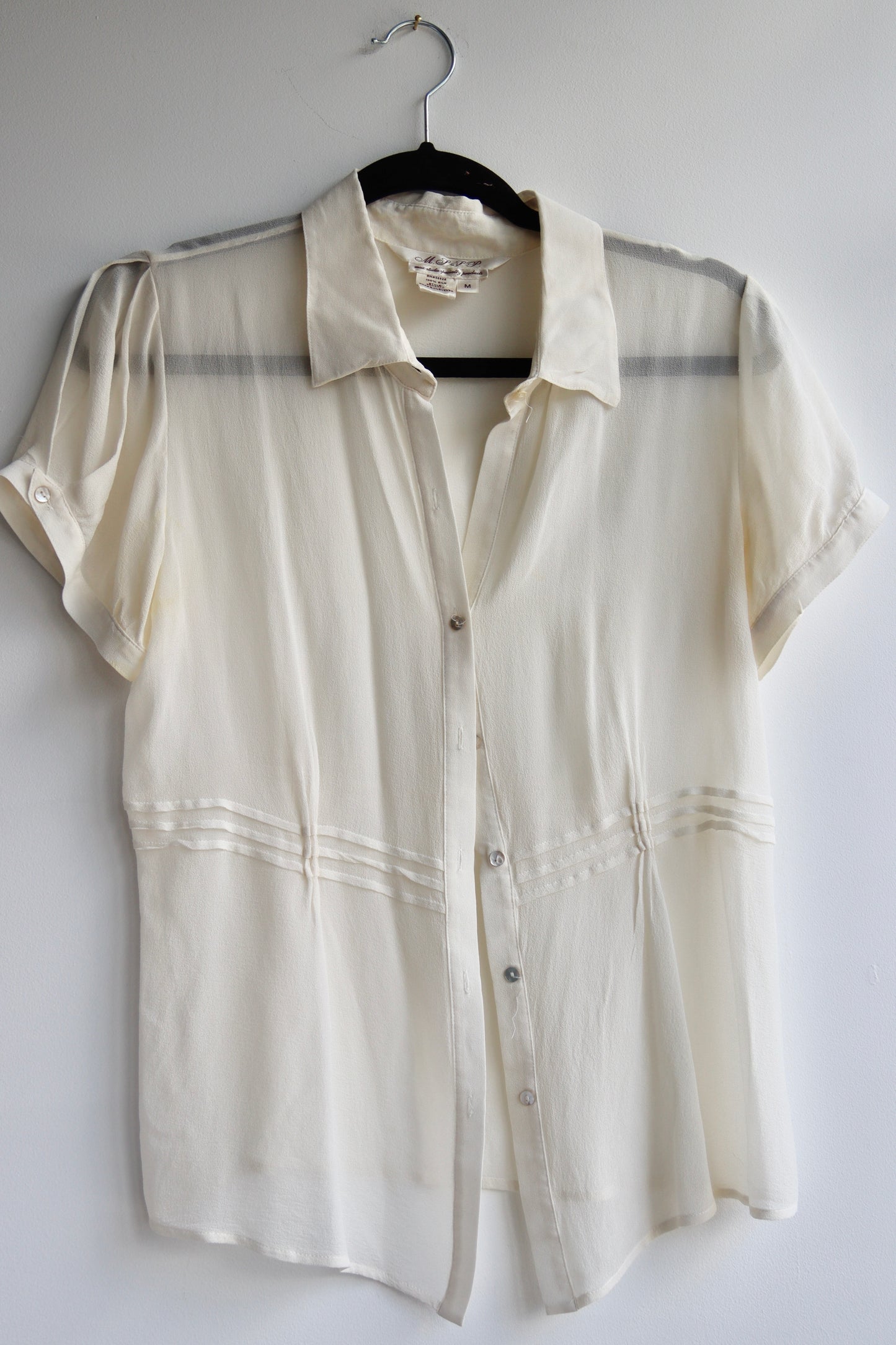 M.S.S.P. White Silk Top