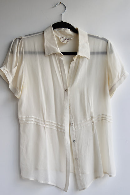 M.S.S.P. White Silk Top